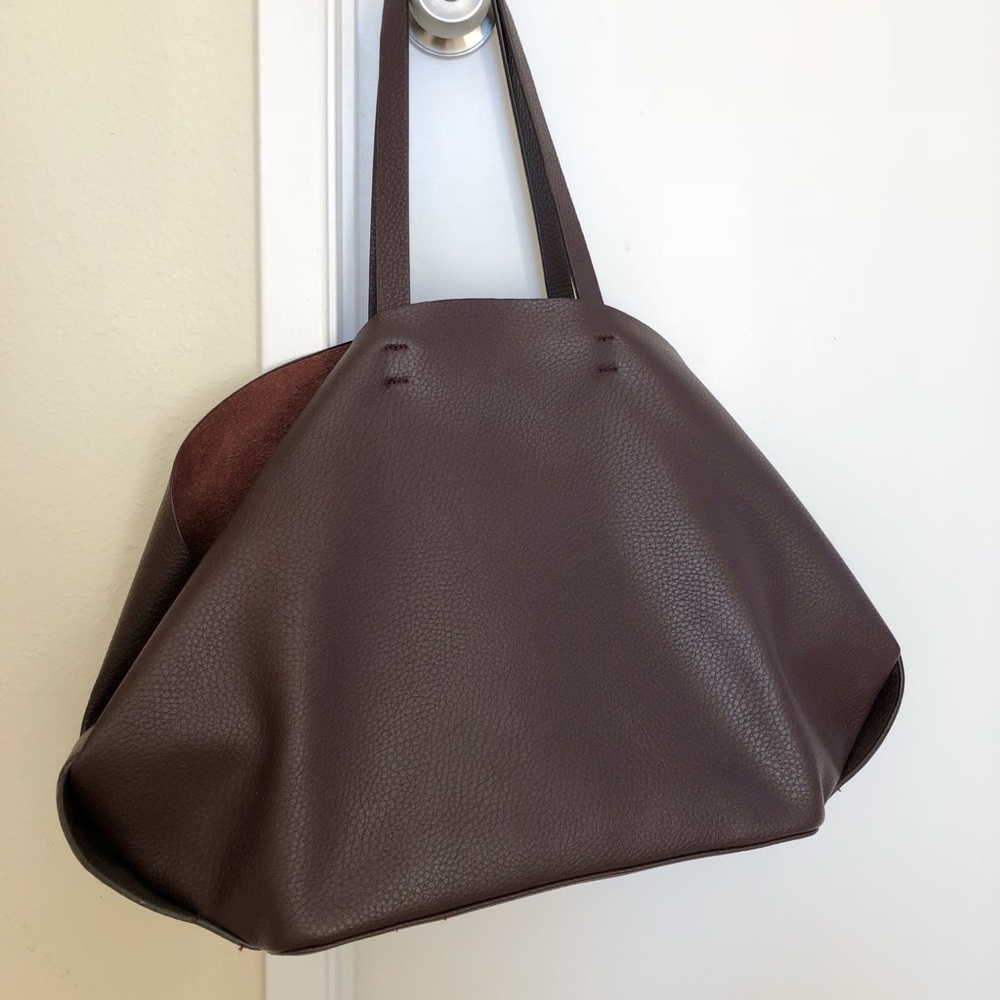Zara Burgundy Leather Tote